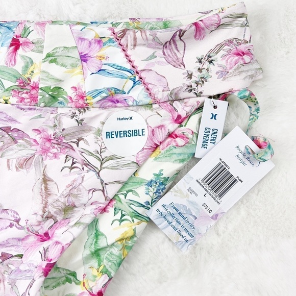 NWT LoveShackFancy x Hurley Hawaiian Hibiscus High Waisted Cheeky Bottoms - Picture 9 of 9